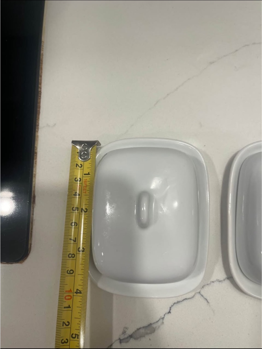 2 Vintage White Butter Dish - Picture 3 of 7